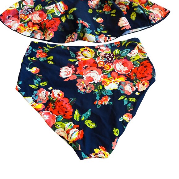 Rad Swimwear Breanne Two Piece Swimsuit Tankini Top High Waisted Bottoms Size XS - Picture 3 of 15